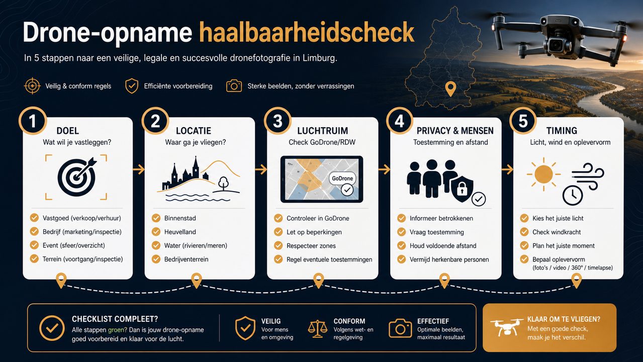 Drone-opname haalbaarheidscheck in vijf stappen